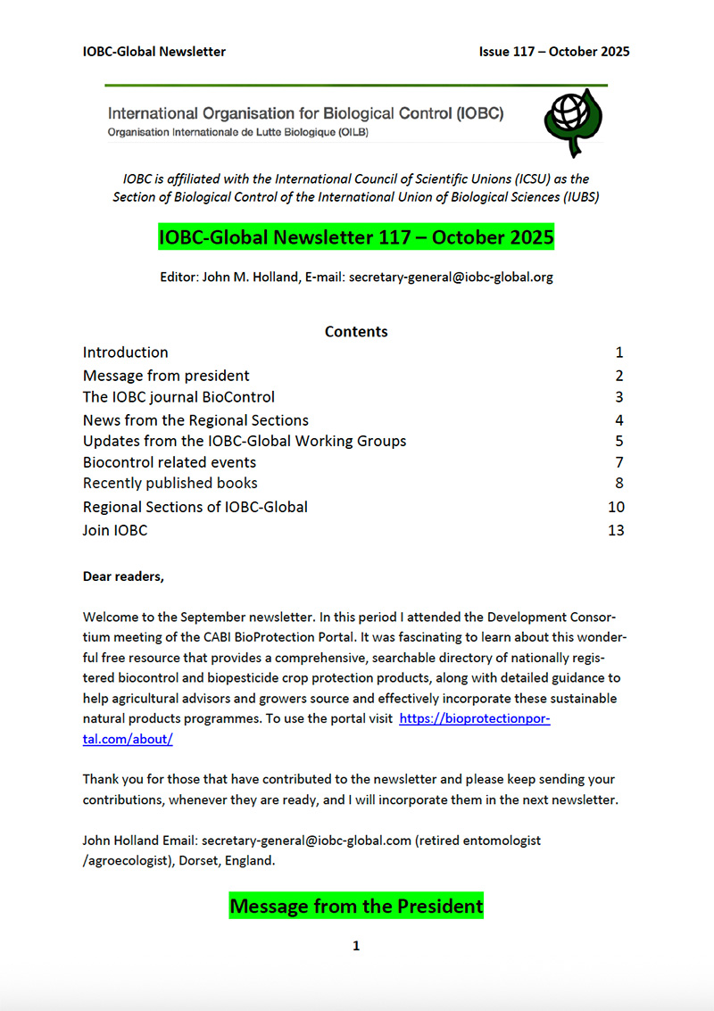 IOBC-Global Newsletter, latest issue